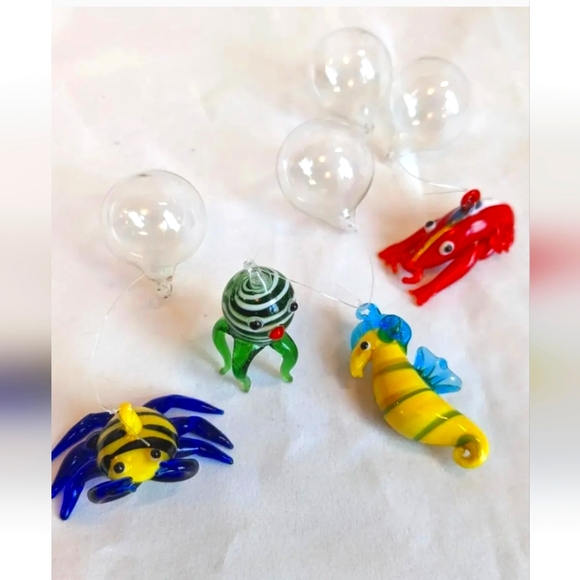 ADD ON Set of 4 Glass Art Floating Fish with Bubble Colorful VTG New BUNDLE - Picture 7 of 7